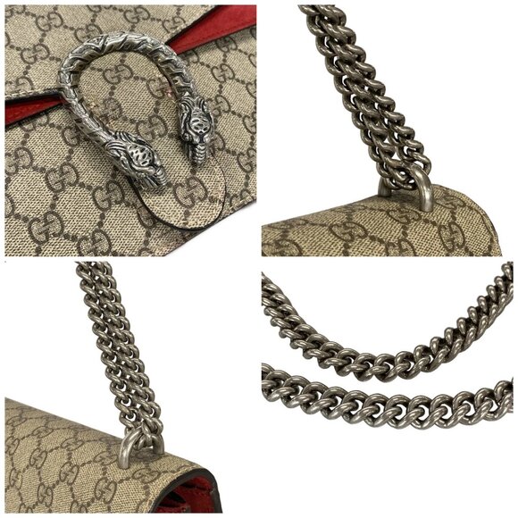 Auth GUCCI Dionysus/GG Blooms Beige Red PVC Suede Shoulder Bag - Picture 10 of 14